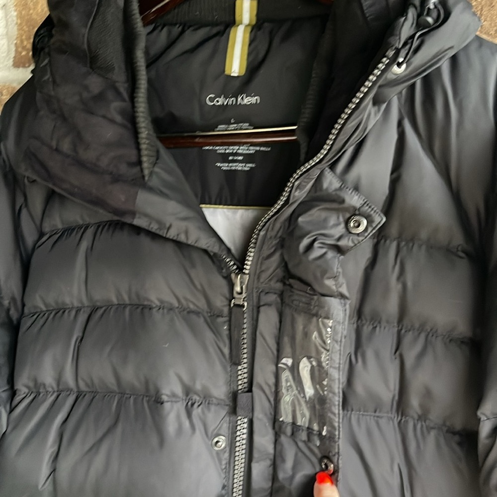 CALVIN KLEIN Black Duck Down Water-Repellent Hooded Puffer Jacket - Picture 6 of 11